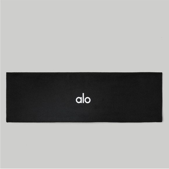 ALO Yoga Sleek Black Hairband With White Logo NEW main image 6